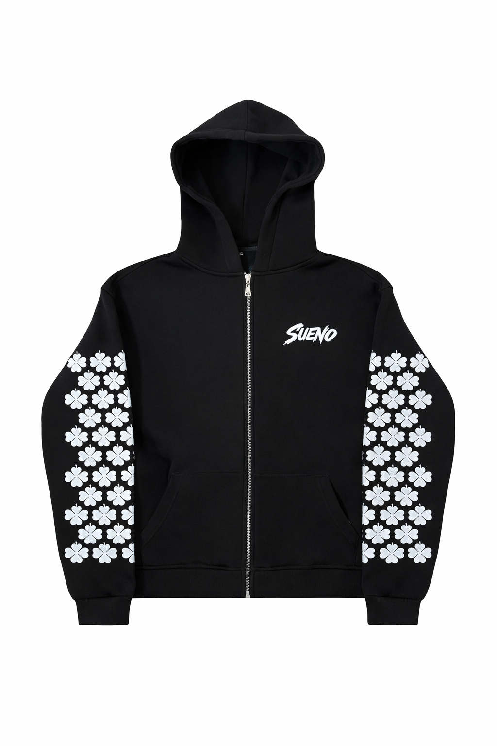 Sueno Flower Zip Hoodie - Black