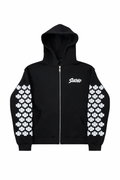 Sueno Flower Zip Hoodie - Black