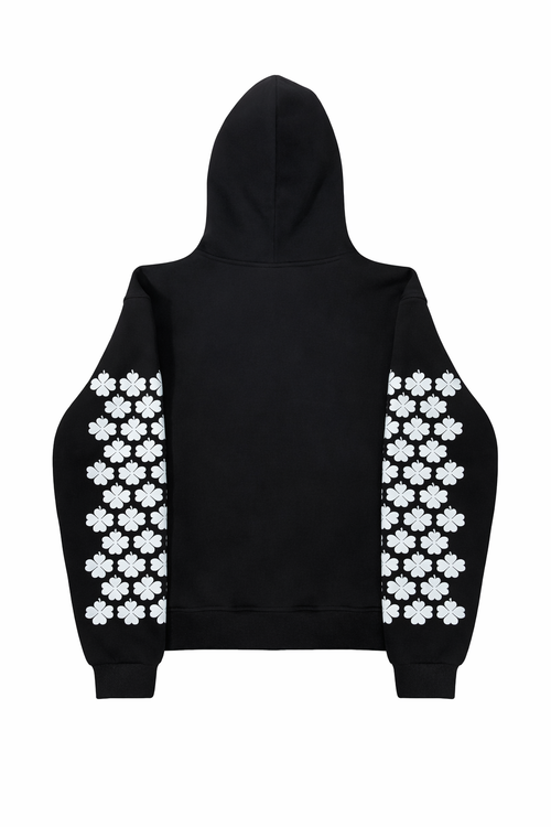 Sueno Flower Zip Hoodie - Black